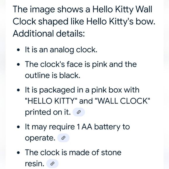 Hello Kitty Bow Analog Wall Clock- Pink - Picture 7 of 7
